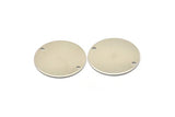Steel Round Charm, 8 Stainless Steel Round Charms With 2 Holes (25x0.70mm) M02885