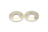 Steel Round Charm, 8 Stainless Steel Round Charms With 1 Hole (25x0.70mm) M02893