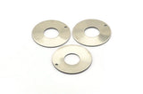 Steel Round Charm, 8 Stainless Steel Round Charms With 1 Hole (25x0.70mm) M02893