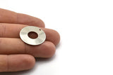 Steel Round Charm, 8 Stainless Steel Round Charms With 1 Hole (25x0.70mm) M02893