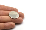 Steel Round Charm, 8 Stainless Steel Round Charms With 1 Hole (25x0.70mm) M02883