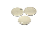 Steel Round Charm, 24 Stainless Steel Round Charms With 1 Hole (16x0.70mm) M02695