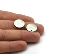 Steel Round Charm, 24 Stainless Steel Round Charms With 1 Hole (16x0.70mm) M02695