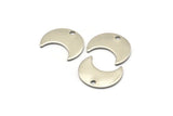 Steel Moon Charm, 50 Steel Moon Charms With 1 Hole (15x8x0.70mm) M02881