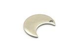 Steel Moon Charm, 50 Steel Moon Charms With 1 Hole (15x8x0.70mm) M02900