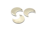 Steel Moon Charm, 50 Steel Moon Charms With 1 Hole (15x8x0.70mm) M02900