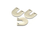 Steel U Shaped Charm, 24 Steel U Shaped Charms With 2 Holes (15x0.70mm) M02895