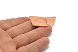 Hammered Diamond Charm, 2 Rose Gold Lacquer Plated Brass Hammered Diamond Flat Charms Pendant, Findings (34x24mm) N0233