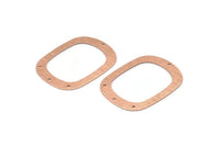 Rose Gold Round Charms, 4 Rose Gold Plated Brass Textured Round Connectors With 4 Holes, Earrings, Pendants, Findings (36x27x0.50mm) D0678