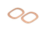 Rose Gold Round Charms, 4 Rose Gold Plated Brass Textured Round Connectors With 4 Holes, Earrings, Pendants, Findings (36x27x0.50mm) D0678