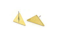 Brass Triangle Earring, 10 Raw Brass Triangle Stud Earrings (19x10x1mm) M01685 A2482