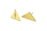 Brass Triangle Earring, 10 Raw Brass Triangle Stud Earrings (19x10x1mm) M01685 A2482