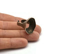 Duke Ring Setting, 1 Antique Silver Plated Duke Ring Setting with Pad Size (24x18mm) U046 H0306