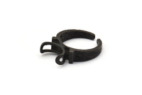 Black Ring Setting, 1 Oxidized Brass Black Ring Settings With 2 Claws, Ring Blanks (21x27x1.6mm) U112 S291