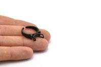 Black Ring Setting, 1 Oxidized Brass Black Ring Settings With 2 Claws, Ring Blanks (21x27x1.6mm) U112 S291