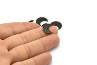 Black Moon Charm, 12 Oxidized Black Brass Crescent Moon Charms With 2 Holes (15x8x1mm) M01846 S1207