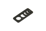 Black Rectangle Charm, 6 Textured Oxidized Black Brass Moon Phases Charms With 1 Hole (25x10x0.80mm) M01991