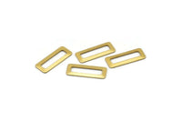 Brass Rectangle Connector, 25 Raw Brass Rectangle Connector Findings (15x6mm)  Brs 3043 B0036