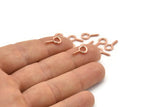 Screw Eye Pin, 50 Rose Gold Tone Brass Screw Hook Eye Pins (13x7mm) A1061