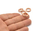Zircon Rondelle Bead, 1 Rose Gold CZ Zircon Rondelle Beads (14x3mm) BS 1727 Q0437