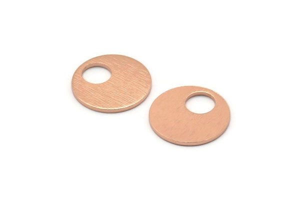 Rose Gold Round Charm, 4 Textured Rose Gold Plated Brass Hoop Charms, Earrings, Findings (16x1mm) D1079 Q0867