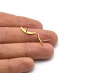 Brass Moon Earring, 12 Raw Brass Crescent Moon Stud Earrings (17x2.5x0.80mm) M01663 A2494