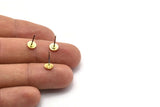 Brass Round Earring, 12 Raw Brass Round Earring Studs (6x0.80mm) M01875 A2493