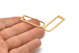 D Shape Rings, 3 Gold Plated Brass D Shape Connectors, Rings  (37x13x1mm) BS 1928 Q0484