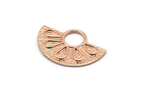 Semi Circle Pendant, 2 Rose Gold Plated Brass Semi Circle Pendants (28x19mm) A0212 Q0491