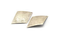 Silver Diamond Charm, 6 Antique Silver Plated Brass Diamond Charms With 1 Hole, Pendants, Findings (44x29x0.50mm) D890 H0759