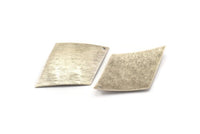 Silver Diamond Charm, 6 Antique Silver Plated Brass Diamond Charms With 1 Hole, Pendants, Findings (44x29x0.50mm) D890 H0759