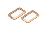 Rose Gold Rectangle Charm, 4 Rose Gold Plated Brass Rectangle Charms With 1 Hole, Earrings, Findings (25x15x1mm) D1156 Q0855