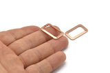 Rose Gold Rectangle Charm, 4 Rose Gold Plated Brass Rectangle Charms With 1 Hole, Earrings, Findings (25x15x1mm) D1156 Q0855