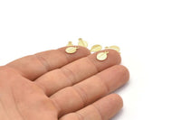Gold Leaf Charm, 25 Gold Plated Brass Leaf Charms With 1 Loop (10.5x6.5mm) A0155 Q0439