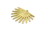 Brass Sun Charm, 2 Raw Brass Sunshine Charms With 1 Loop, Pendants, Earrings (38x31x2mm) N0720