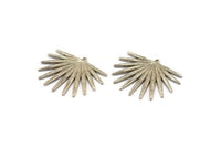 Silver Sun Charm,  Antique Silver Plated Brass Sunshine Charms With 1 Loop, Pendants, Earrings (38x31x2mm) N0720 H0909