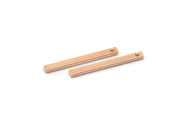 Rose Gold Bar, 12 Rose Gold Plated Brass Bar With 1 Hole (20x2x1mm) BS 1199--A0857 Q801