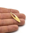 Brass Marquise Earring, 8 Raw Brass Marquise Stud Earrings (37x10x0.70mm) D0777 A2206