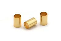 Gold Tube Beads, 5 Gold Plated Brass Tubes (12x18mm) Bs 1473 Q0048
