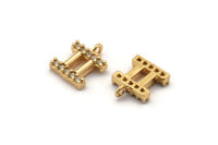Gold Gemini Charm, 4 Gold Plated Gemini, Cubic Zircon, CZ Pave Gemini Charm, Zircon Gemini Zodiac Charm Pendants (11x8mm) SY0217