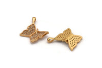 Gold Butterfly Charm, Gold Plated Butterfly, Cubic Zircon, 2 CZ Pave Butterfly Charms, Zircon Charm Pendants With 1 Loop (23x18mm) SY0228
