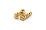 Gold Capricorn Charm, Gold Plated Capricorn, 2 CZ Pave Capricorn Charms, Zircon Capricorn Zodiac Charm Pendants With 1 Loop (11x7mm) SY0240