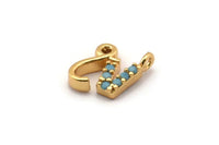 Gold Capricorn Charm, Gold Plated Capricorn, 2 CZ Pave Capricorn Charms, Zircon Capricorn Zodiac Charm Pendants With 1 Loop (11x7mm) SY0240