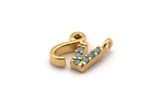 Gold Capricorn Charm, Gold Plated Capricorn, 2 CZ Pave Capricorn Charms, Zircon Capricorn Zodiac Charm Pendants With 1 Loop (11x7mm) SY0240