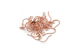 Wire Earring Hook, 50 Rose Gold Tone Brass Earring Wires, Earring Findings (18mm) A1045
