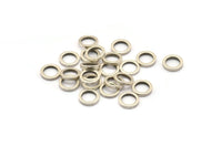 Silver Circle Connectors - 50 Antique Silver Plated Brass Circle Connectors (8x1.2mm) N0437 H0496