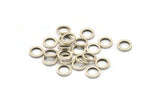 Silver Circle Connectors - 50 Antique Silver Plated Brass Circle Connectors (8x1.2mm) N0437 H0496