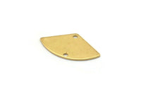 Brass Geometric Charm, 50 Raw Brass Fan Connectors With 2 Holes, Earrings, Findings (18x10x0.60mm) D0689