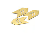 Brass Stamping Tag, 10 Raw Brass Arrow Stamping Pendant Tags With Chevron With 1 Hole (15x30x0.60mm) B0082