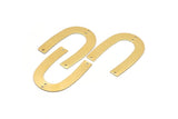 Brass Geometric Charm, 12 Raw Brass U Shaped Pendants With 4 Holes, Charms, Findings (35x27x0.50mm) D0578